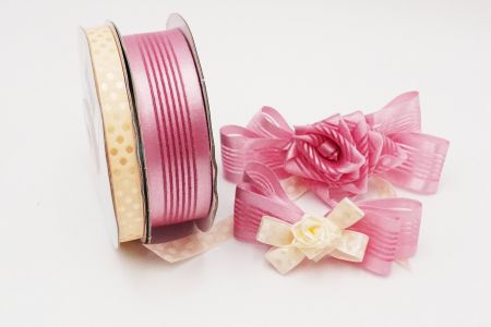 Набор розовых свадебных атласных лент